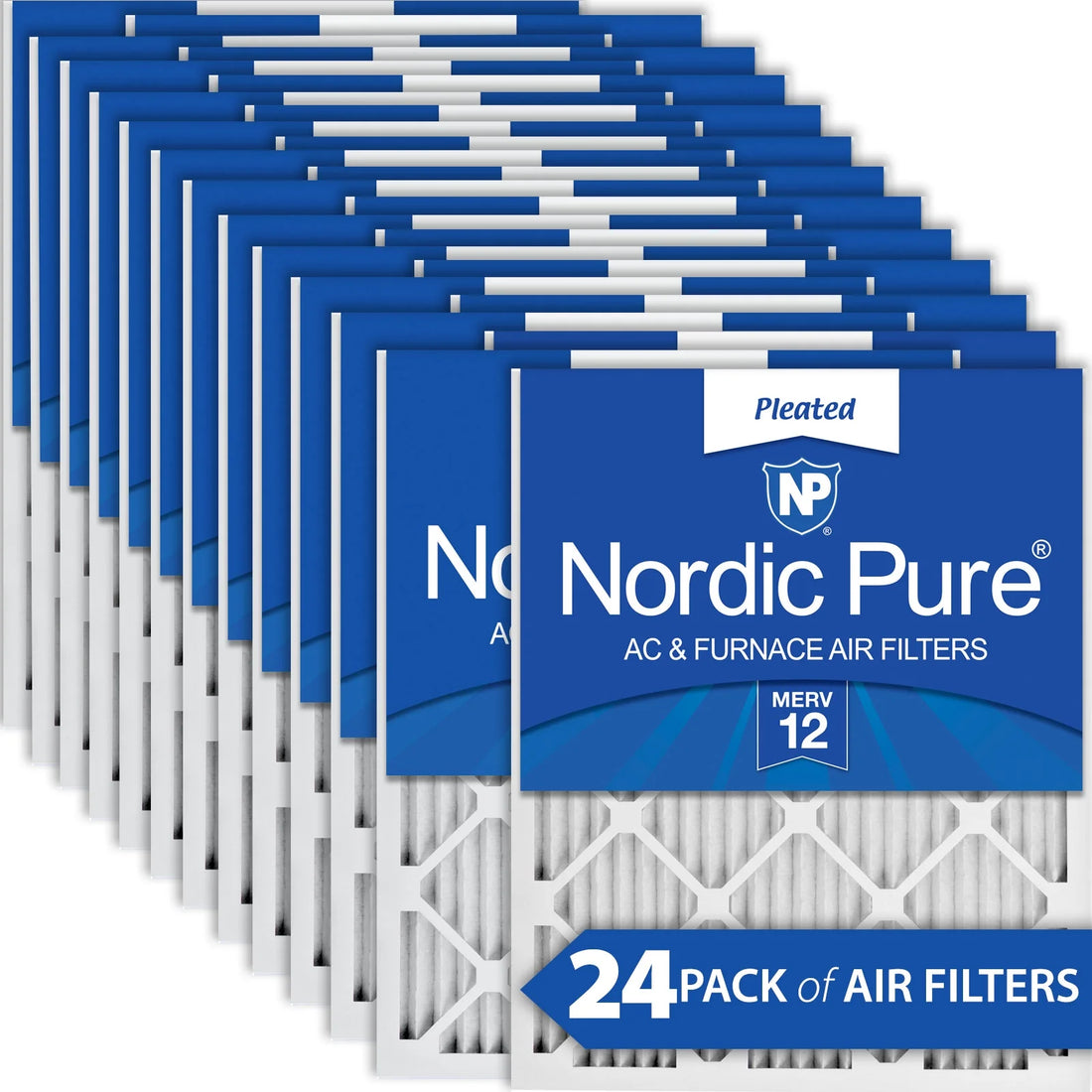 18X18X1 (17_3/4X17_3/4) Pleated MERV 12 Air Filters 24 Pack