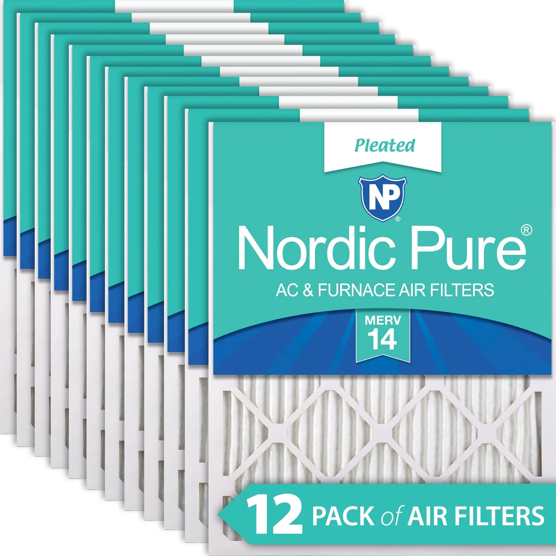 20X25X1 (19_1/2X24_1/2) Pleated MERV 14 Air Filters 12 Pack