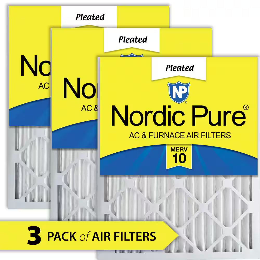 16 In. X 25 In. X 2 In. Dust &amp; Pollen Pleated MERV 10 Air Filter (3-Pack)